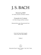Concerto for Violin Strings and Basso Continuo G minor (Reconstructed from BWV 1056) by Bach Johann Sebastian for