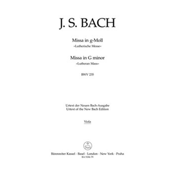 Mass G minor BWV 235 "Lutheran Mass 3" by Bach Johann Sebastian for
