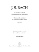 Concerto In A minor BWV1041 - Cello/bass part by Bach Johann Sebastian for Cello bass