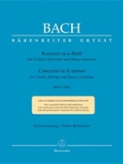 Concerto In A Minor Bwv1041 by Bach Johann Sebastian - Schelhaas Martin - for Violin and Piano