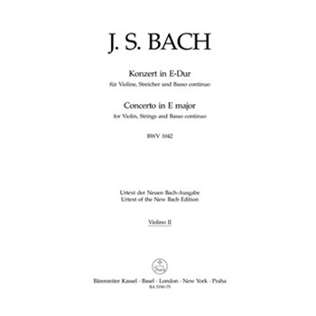Concerto for Violin Strings and Basso Continuo E major BWV 1042 by Bach Johann Sebastian for