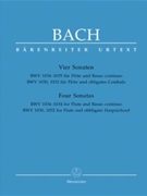 Sonatas (4) Bwv 1030103210341035 by Bach Johann Sebastian for Flute and Piano