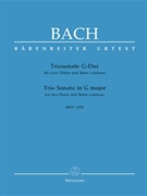 Trio Sonata In G Major For 2 Flutes & by Bach Johann Sebastian for Flute Duet