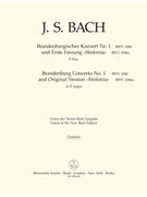 Brandenburg Concerto No. 1 and Original Version "Sinfonia" F major BWV 1046 BWV 1046a by Bach Johann Sebastian for
