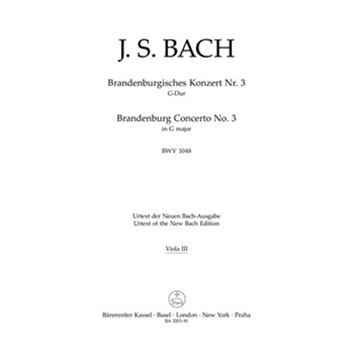 Brandenburg Concerto Nr. 3 G major BWV 1048 by Bach Johann Sebastian for