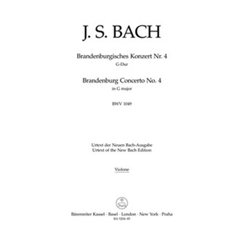 Brandenburg Concerto Nr. 4 G major BWV 1049 by Bach Johann Sebastian for