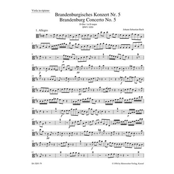 Brandenburg Concerto No. 5 and Concerto No. 5 "Early Version" D major BWV 1050 BWV 1050a by Bach Johann Sebastian for