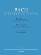 3 Sonatas For Cello & Harpsichord by Bach Johann Sebastian for Cello and Piano