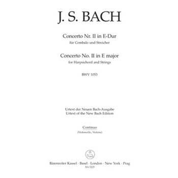 Concerto for Harpsichord and Strings Nr. 2 E major BWV 1053 by Bach Johann Sebastian for