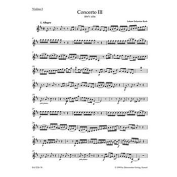 Concerto for Harpsichord and Strings Nr. 3 D major BWV 1054 by Bach Johann Sebastian for