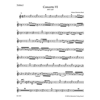 Concerto for Harpsichord two Recorders and Strings Nr. 6 F major BWV 1057 by Bach Johann Sebastian for