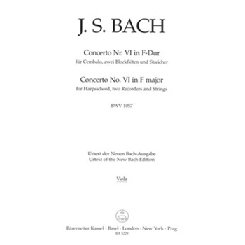 Concerto for Harpsichord two Recorders and Strings Nr. 6 F major BWV 1057 by Bach Johann Sebastian for