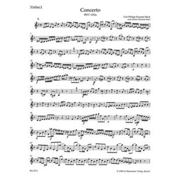 Harpsichord Concerto D minor BWV 1052a (based on Johann Sebastian Bach. First edition) by Bach Carl Philipp Emanuel for