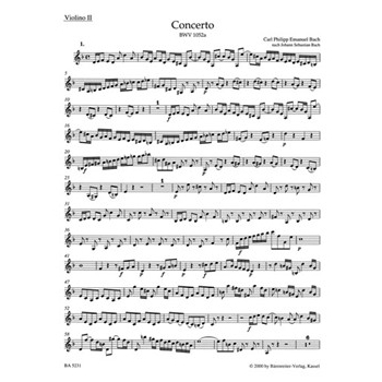 Harpsichord Concerto D minor BWV 1052a (based on Johann Sebastian Bach. First edition) by Bach Carl Philipp Emanuel for