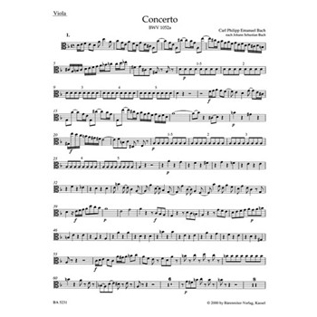 Harpsichord Concerto D minor BWV 1052a (based on Johann Sebastian Bach. First edition) by Bach Carl Philipp Emanuel for