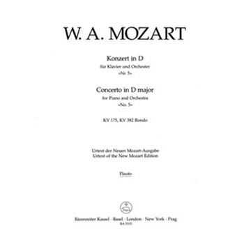 Concerto for Piano and Orchestra Nr. 5 D major K. 175 K. 382 Rondo by Mozart Wolfgang Amadeus for