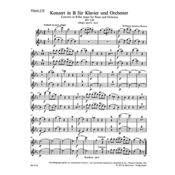 Concerto for Piano and Orchestra Nr. 6 B-flat major K. 238 by Mozart Wolfgang Amadeus for