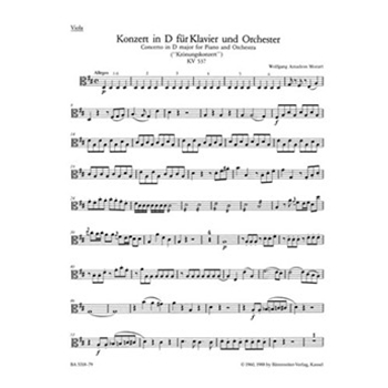 Concerto for Piano and Orchestra Nr. 26 D major K. 537 "Coronation Concerto" by Mozart Wolfgang Amadeus for