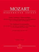six Notturni (Kanzonetten) KV 346 (439a) 436 437 438 439 549 -fur 2 Soprane und Bass mit Beglei by Mozart Wolfgang Amadeus for 2SSolo/BSo
