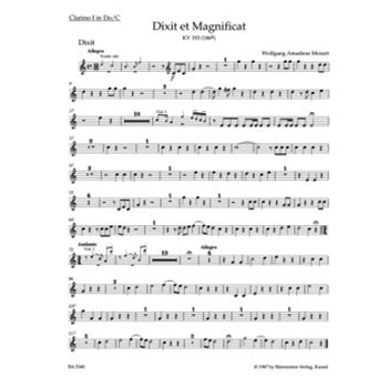 Dixit et Magnificat K. 193 (186g) by Mozart Wolfgang Amadeus for