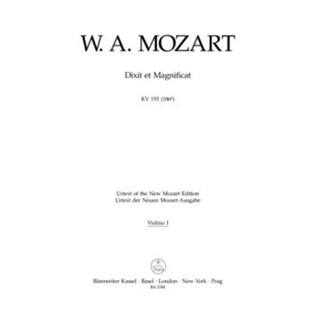 Dixit et Magnificat K. 193 (186g) by Mozart Wolfgang Amadeus for