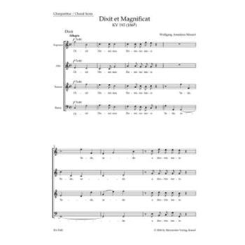Dixit et Magnificat K. 193 (186g) by Mozart Wolfgang Amadeus for SSolo/ASol