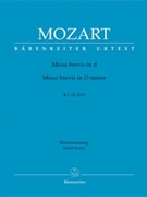 Missa Brevis In D-min Kv65 by Mozart Wolfgang Amadeus - Focke Martin - for SATB Vocal Score