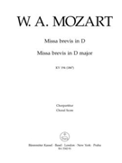 Missa brevis D major K. 194 (186h) by Mozart Wolfgang Amadeus for SSolo/ASol