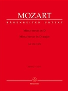 Missa Brevis In D Kv194 by Mozart Wolfgang Amadeus for Full Score