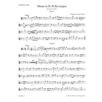 Missa brevis B-flat major K. 275 (272b) by Mozart Wolfgang Amadeus for