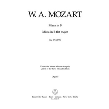 Missa brevis B-flat major K. 275 (272b) by Mozart Wolfgang Amadeus for