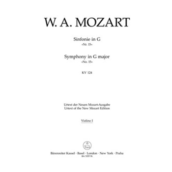 Symphony Nr. 15 G major K. 124 by Mozart Wolfgang Amadeus for