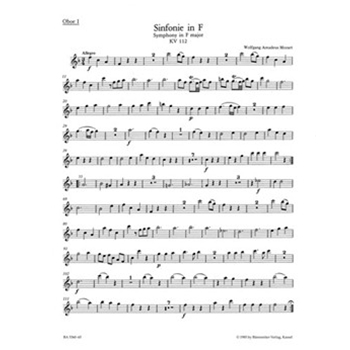 Symphony Nr. 13 F major K. 112 by Mozart Wolfgang Amadeus for