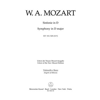 Symphony D major K. 111/120(111a) by Mozart Wolfgang Amadeus for