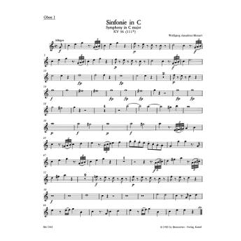 Symphony C major K. 96(111b) by Mozart Wolfgang Amadeus for