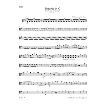 Symphony Nr. 10 G major K. 74 by Mozart Wolfgang Amadeus for