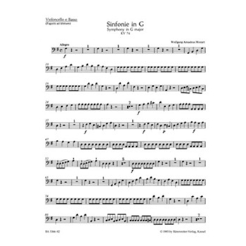 Symphony Nr. 10 G major K. 74 by Mozart Wolfgang Amadeus for