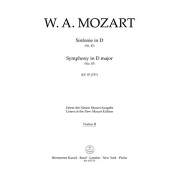 Symphony Nr. 47 D major K. 97 (73m) by Mozart Wolfgang Amadeus for