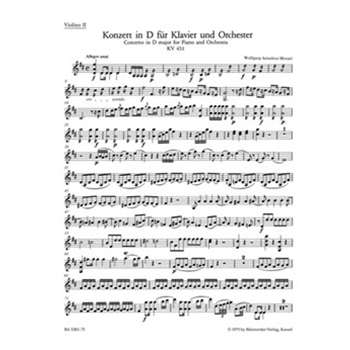 Concerto for Piano and Orchestra Nr. 16 D major K. 451 by Mozart Wolfgang Amadeus for