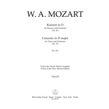 Concerto for Piano and Orchestra Nr. 16 D major K. 451 by Mozart Wolfgang Amadeus for