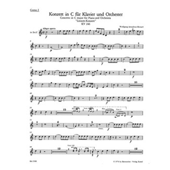 Concerto for Piano and Orchestra Nr. 8 C major K. 246 "Lutzow Concerto" by Mozart Wolfgang Amadeus for
