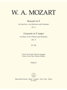 Concerto for three or Two Pianos and Orchestra Nr. 7 F major K. 242 "Lodron Concerto" by Mozart Wolfgang Amadeus for