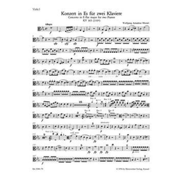 Concerto for two Pianos and Orchestra Nr. 10 E-flat major K. 365 (316a) by Mozart Wolfgang Amadeus for