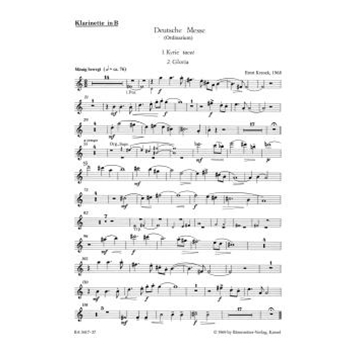 Deutsche Messe fur Chor Gemeinde und Instrumente (1968) -Ordinarium- by Krenek Ernst for