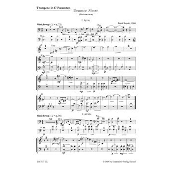 Deutsche Messe fur Chor Gemeinde und Instrumente (1968) -Ordinarium- by Krenek Ernst for