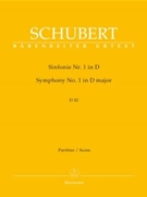 Symphony Nr. 1 D major D 82 (1813) by Schubert Franz for Fl/2Ob/2cl