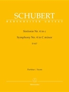 Symphony Nr. 4 C minor D 417 "Tragic" by Schubert Franz for Full Score (2Fl/2Ob/2c)