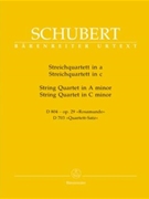 String Quartets In A Minor D 804 op. 29 (Rosamunde) & C Minor D 703 (Quartett-Satz) by Schubert Franz - Aderhold Werner - for Str Quartet