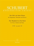 Shepherd On The Rock by Schubert Franz for High Voice w/w (W/ Clarinet and Piano)