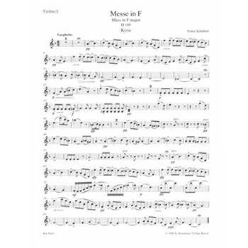 Missa F major D 105 by Schubert Franz for